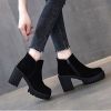 Botas Mujer Fashion Women Boots Square Heel Platforms Zapatos Mujer Thigh High Pump Boots Motorcycle Shoes