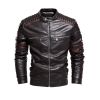 Autumn Winter Fleece Leather Jacket Men New PU Trench Coat Motorcycle Suit Windproof Waterproof Lapel Zipper Embroidery Fashion