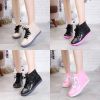 Ankle Rain Boots Removable Cover Platform Lace Up PU Waterproof Motorcycle Colorful Ankle Mature Boots Woman Shoes 2019