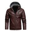 Mens Winter Warm Leather Jackets And Coats Faux Fur Biker Outerwear Fleece Lined Thick Thermal Motorcycle Tops Clothing