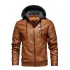 Mens Winter Warm Leather Jackets And Coats Faux Fur Biker Outerwear Fleece Lined Thick Thermal Motorcycle Tops Clothing