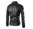 Men's Jacket Stand Collar Multi Pocket Leather Motorcycle Jacket