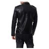 Men's Faux Leather Jacket Double Belt Punk Motorcycle Slim Fit