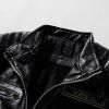 Men Leather Jacket Fleece Lining New PU Leather Coat Motorcycle Suit Windproof Waterproof Lapel Zipper Embroidery Winter Fashion