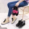 Ankle Rain Boots Removable Cover Platform Lace Up PU Waterproof Motorcycle Colorful Ankle Mature Boots Woman Shoes 2019