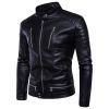 Mens Leather Jackets Bomber Fashion Men Faux Overcoat Motorcycle Cowboy Jacket Punk Thick Coats Clothing