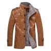 Plus Size M~6XL, 7XL, 8XL New Leather Jacket Men's Casual Fleece Warm Motorcycle Slim PU