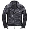 Vintage Genuine Leather Jacket Men 100% Real Cow Cowhide Mens Brown Black Motorcycle Coats Male Winter Warm Casual Outerwear