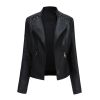 Womens Faux Leather Motorcycle Jacket