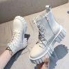 Fashion Autumn/Spring Women Boots Platform Motorcycle Boots Lace Up PU Women Shoes Non-Slip