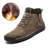 Men Shoes Winter Men Warm Fur Suede Boot Motorcycle Boots Fashion Handmade Winter Ankle Boots Male Comfortable Cowboy Boots