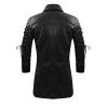 Vogue Men Faux Leather Jackets Autumn Fashion Steampunk Gothic Turn Down Collar Motorcycle Male Zippers Coat