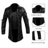 Vogue Men Faux Leather Jackets Autumn Fashion Steampunk Gothic Turn Down Collar Motorcycle Male Zippers Coat