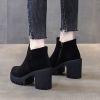 Botas Mujer Fashion Women Boots Square Heel Platforms Zapatos Mujer Thigh High Pump Boots Motorcycle Shoes