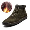 Men Shoes Winter Men Warm Fur Suede Boot Motorcycle Boots Fashion Handmade Winter Ankle Boots Male Comfortable Cowboy Boots