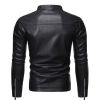 Men's Faux Leather Jacket Motorcycle Zip Slim Fit Biker Jacket