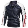 New Mens Motorcycle Bomber Jackets Male Autumn Winter PU Leather Slim Fit Biker Jacket Coat Man Faux Coats Outdoor