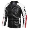 New Mens Motorcycle Bomber Jackets Male Autumn Winter PU Leather Slim Fit Biker Jacket Coat Man Faux Coats Outdoor