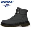 BONA 2019 New Designer Leather Motorcycle Boots Winter Kids Snow Boots Brand Girls Princess Shoes Children Outdoor Boots Trendy