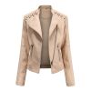 Leather Jackets Slim Motorcycle Coat Outwear