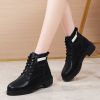 Fashion Winter Women Ankle Boots Round Toe Leather Warm Fur Motorcycle Boots Women Non-slip Female Platform Boots Botas de Mujer