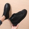 Winter Women Ankle Boots Leather Flat with Women Boots Warm Female Motorcycle Boots Designer Round Toe Skate Shoes Botas Mujer