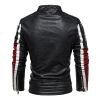 Fleece Leather Jacket Men Lining New PU Trench Coat Motorcycle Suit Windproof Waterproof Lapel Zipper Embroidery Winter Fashion