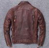 Vintage Genuine Leather Jacket Men 100% Real Cow Cowhide Mens Brown Black Motorcycle Coats Male Winter Warm Casual Outerwear