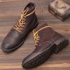 Natural Cow Leather Men Winter Boots Plus Size American Style 8111 Paratrooper Boots Warm Motorcycle boots Ankle Winter Shoes