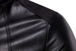 Mens Biker Moto Jacket Stand Collar Motorcycle Faux Leather Casual Jackets Fashion Male Black PU Coat Long Sleeve Large Size 5xl