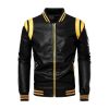 Men Leather Jacket Patchwork Biker Coat Motorcycle Jackets Mens Winter Casual Fleece Warm Coats Stripe Loose Outwear 2022 New