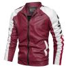 New Mens Motorcycle Bomber Jackets Male Autumn Winter PU Leather Slim Fit Biker Jacket Coat Man Faux Coats Outdoor