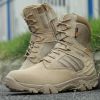 Men's Work Shoes Genuine Leather Waterproof Lace Up Tactical Boot Fashion Motorcycle Men Combat Ankle Military Army Boots