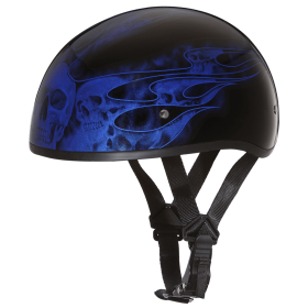 D.O.T. Daytona Skull Cap (Color: Skull Flames Blue, size: 2XS)