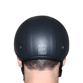 D.O.T. Daytona Skull Cap (Color: Leather Covered, size: 4XL)