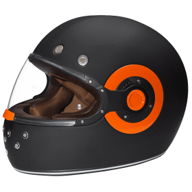 D.O.T. Daytona Retro (Color: Dull Black Orange Accents, size: XS)